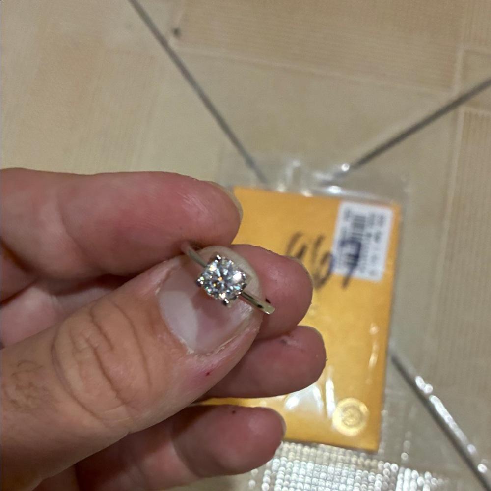 Gold Plated Silver Moissanite Ring